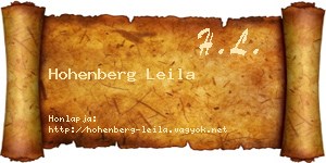 Hohenberg Leila névjegykártya